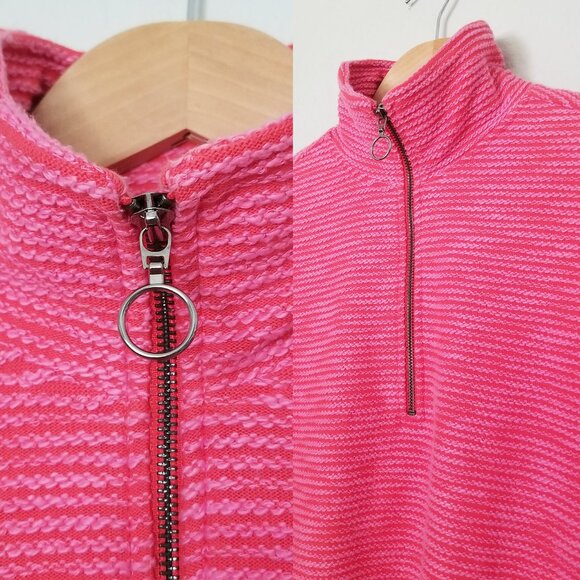 Sweaty Betty Rest Up Textured Half Zip Pullover Sweatshirt Tulip Red Pink S $128 - Picture 8 of 16
